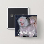 Schattige Glimlach Rat Vierkante Button 5,1 Cm (Voorkant /achterkant)