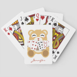 Schattige glimlachende babybeer pokerkaarten