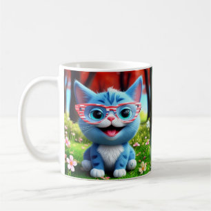 Schattige glimlachende blauwe kitten-55665 koffiemok