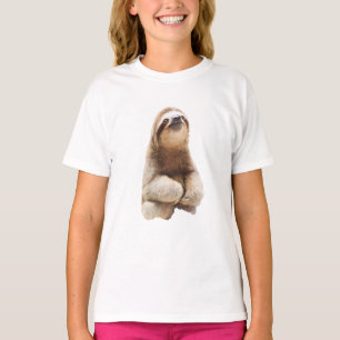 Schattige glimlachende bruine luiaardkinderen t-shirt