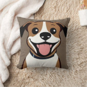 Schattige glimlachende cartoonhond cadeau voor hon kussen (Deken)