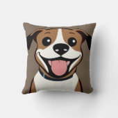Schattige glimlachende cartoonhond cadeau voor hon kussen (Achterkant)