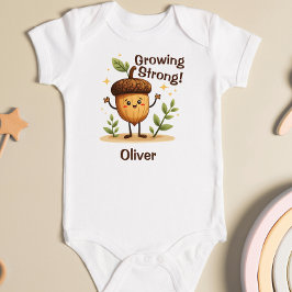 Schattige glimlachende eikel "Sterk groeien" Romper