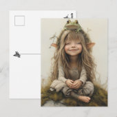 Schattige glimlachende Happy Fairy Frog Briefkaart (Voorkant / Achterkant)