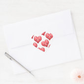 Schattige Glimlachende Hartjes Hart Sticker (Envelop)