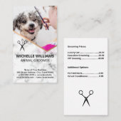 Schattige glimlachende hond die verzorgd wordt visitekaartje (Voorkant / Achterkant)