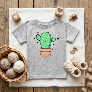 Schattige glimlachende Kawaii Baby Cactus in vaas