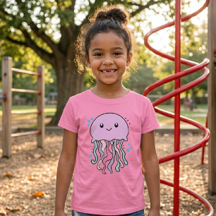 Schattige glimlachende Kawaii Baby Kwallen met Bel T-shirt