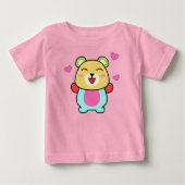 Schattige glimlachende Kawaii Teddibeer met Liefde (Voorkant)