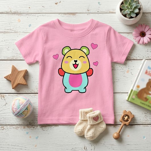 Schattige glimlachende Kawaii Teddibeer met Liefde