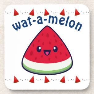 Schattige Glimlachende Kawaii Watermeloen Bier Onderzetter