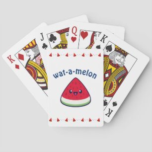 Schattige Glimlachende Kawaii Watermeloen Pokerkaarten