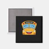 Schattige glimlachende schoolbus leuk kinder voert magneet (Voorkant / Achterkant)