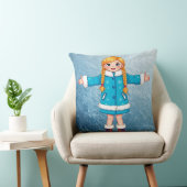 Schattige glimlachende Sneeuwmeisje Kussen (Stoel)