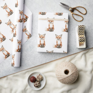 Schattige Glimlachende Vossen Verjaardag Cadeaupapier
