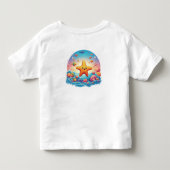 Schattige glimlachende zeester cartoon op het stra kinder shirts (Achterkant)