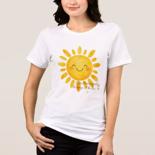Schattige glimlachende zon dames T-shirt Zonnesc