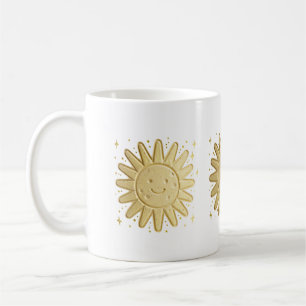 Schattige Glimlachende Zon – Kawaii Zon Watercolor Koffiemok