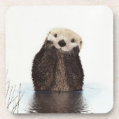 Schattige glimlende Otter in het meer Bier Onderzetter (Voorkant)