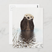 Schattige glimlende Otter in het meer Briefkaart (Voorkant / Achterkant)
