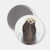 Schattige glimlende Otter in het meer Magneet (Voorkant / Achterkant)