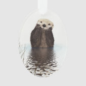 Schattige glimlende Otter in het meer Ornament (voorkant)