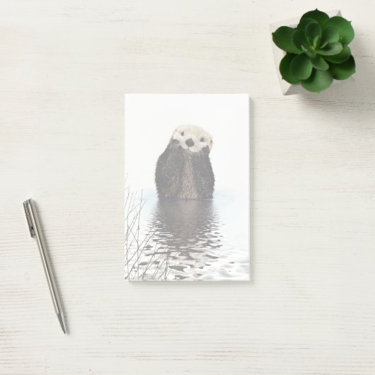 Schattige glimlende Otter in het meer Post-it® Notes (Kantoor)