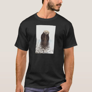 Schattige glimlende Otter in het meer T-shirt
