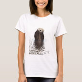 Schattige glimlende Otter in het meer T-shirt (Voorkant)