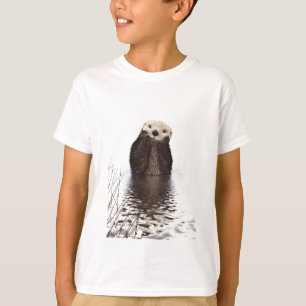 Schattige glimlende Otter in het meer T-shirt