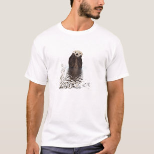 Schattige glimlende Otter in het meer T-shirt