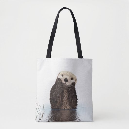 Schattige glimlende Otter in het meer Tote Bag (Voorkant)