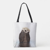 Schattige glimlende Otter in het meer Tote Bag (Achterkant)
