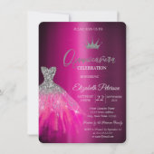 Schattige Glitter Jurk Paarse Metallic Quinceanera Kaart (Voorkant)