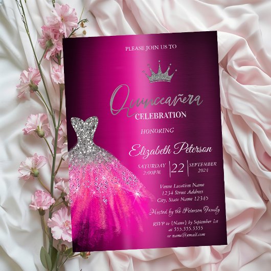 Schattige Glitter Jurk Paarse Metallic Quinceanera Kaart