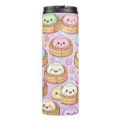 Schattige Glitter Kawaii Dumplings Thermosbeker (Achterkant)