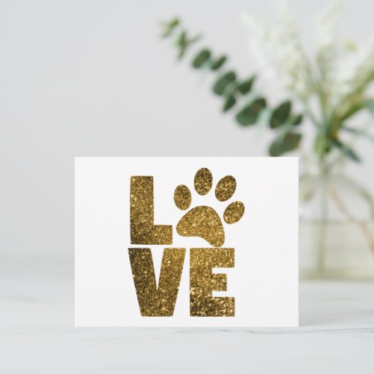 Schattige Glitter Paw-afdrukken Briefkaart (Staand voorkant)