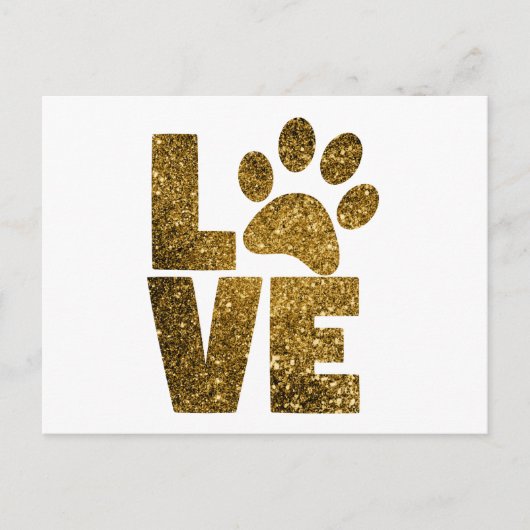 Schattige Glitter Paw-afdrukken Briefkaart (Voorkant)