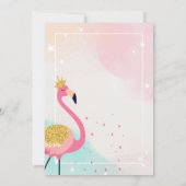 Schattige Glitter Pink Flamingo Birthday Kaart (Achterkant)