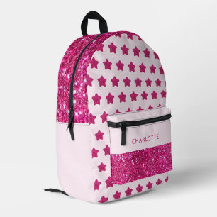 Schattige Glitter Pink Terug naar school Bedrukte Rugzak