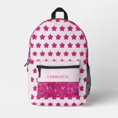 Schattige Glitter Pink Terug naar school Bedrukte Rugzak (Voorkant)