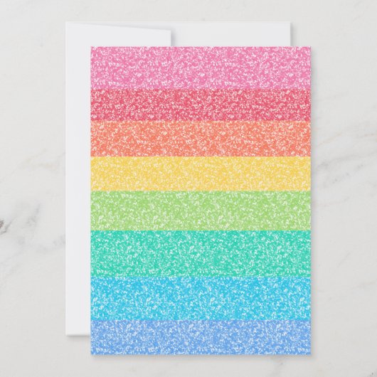 Schattige Glitter Regenboog Stripes Kleurrijke 6e  Kaart (Achterkant)