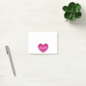 Schattige glitter roze hart gepersonaliseerde meis post-it® notes (Kantoor)