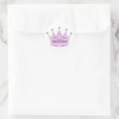 Schattige Glitter Roze Tiara Kroonprinses Ronde Sticker (Tas)