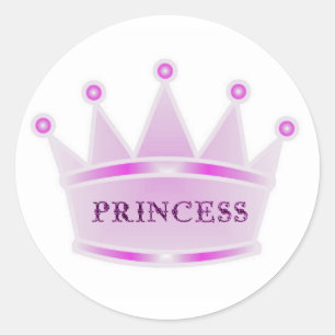 Schattige Glitter Roze Tiara Kroonprinses Ronde Sticker