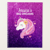 Schattige Glitter Unicorn Journal Planner (Voorkant)