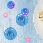 Schattige Glitterachtig blauw Dolfijnen Paars Pink Confetti