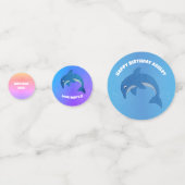 Schattige Glitterachtig blauw Dolfijnen Paars Pink Confetti (Voorkanten)