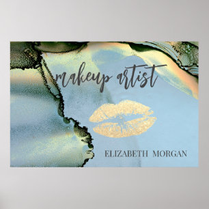 Schattige Glitterielips, Makeup Alcohol-inkt Poster