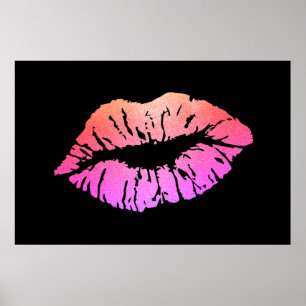 Schattige glitterlips,Kiss Poster